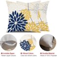 thumbnail image 6 of Outdoor Pillow Covers 18x18 Inch Set of 2 Navy Blue Yellow Outdoor Waterproof Decorative Throw Pillows Summer Spring Decor for Home Patio Funiture Garden Living Room Polyester Cushion Covers 01G, 6 of 6