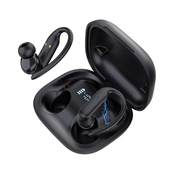 Bluetooth Headphones, True Wireless Earbuds with Over-Ear Hook, Waterproof Sports Earphones, Stereo Sound, Clear Calls,Ultra Comfort