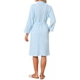 thumbnail image 3 of INSPIRE CHIC Cotton Robes for Women Long Sleeve V-Neck Loungewear Soft Spa Long Bathrobe with Pockets M Sky Blue, 3 of 6