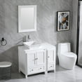 thumbnail image 5 of Wonline 36" White Bathroom Vanity Cabinet and Ceramic Vessel Sink, Equipped with Chrome Faucet Drain and Mirror Vanities Set, 5 of 5