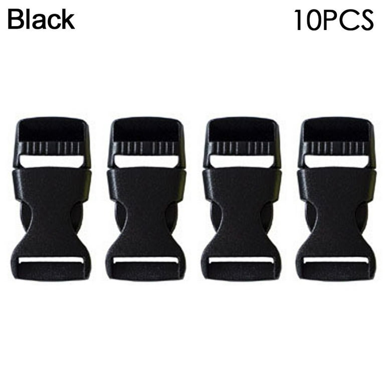 10pcs Hot sale 15mm Curved Paracord Bracelet Accessories Camp Bag Parts Dog  Collar Strap Webbing Outdoor Tool Side Release Buckle BLACK 