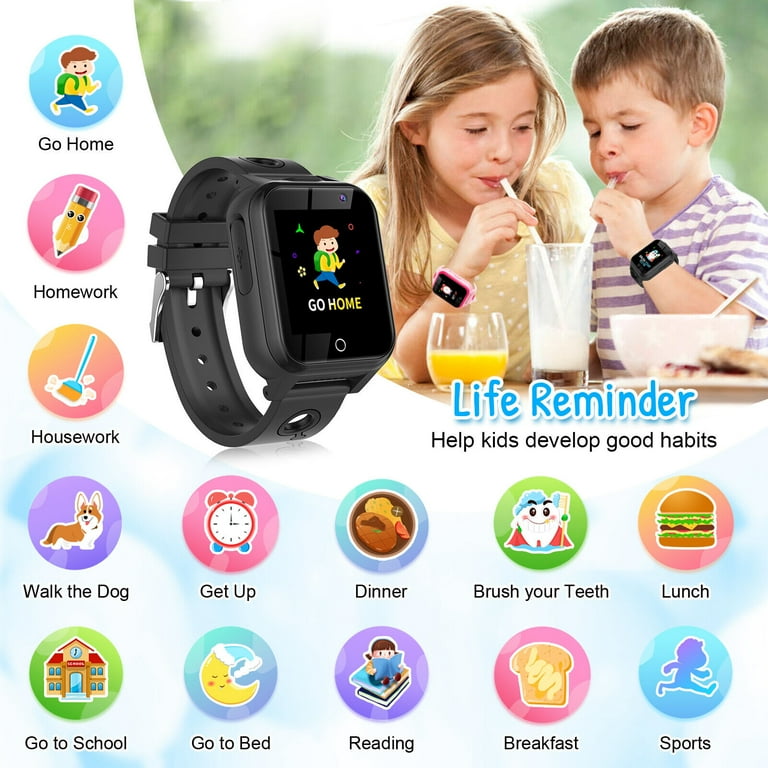 S19 1.7-inch HD Large-Screen Smart Watch Touch Control Children Watch  Built-In Puzzle Games - Black Wholesale