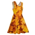 thumbnail image 4 of 2024 Vestido Oversized Ladies Summer Dress Skate Pattern Style Street Sleeveless Dresses Trendy Print Leaf Maple Dress Leaves Golden, 4 of 7