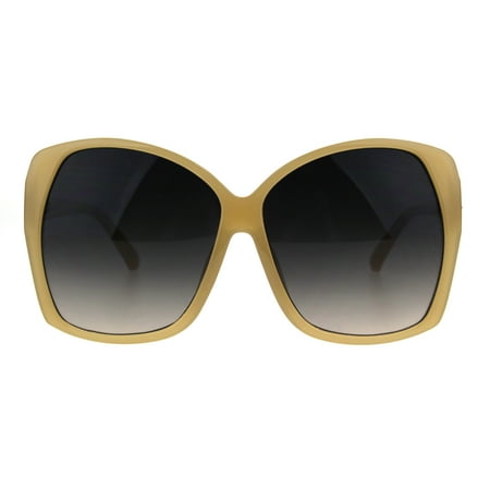 - Womens Diva Oversize Large Butterfly Designer Sunglasses Beige Smoke