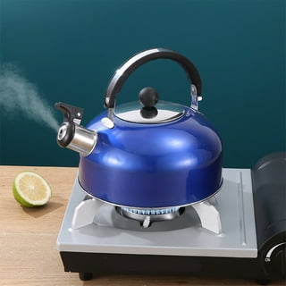 Capreze Whistling Kettle Stove Top Teapot With Handle 3L Portable Tea  Kettles Stainless Steel Kitchenware Water Gas Stovetop Navy Blue 3L 