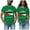 Green, variant on TSADFHJI Christmas Tops for Women off Shoulder Women Fashion Casual Letters Flag Print Round Neck Short Sleeve T Shirt Top M Black