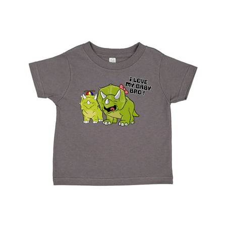 

Inktastic I Love my Baby Bro with Baby Triceratops Gift Toddler Boy or Toddler Girl T-Shirt