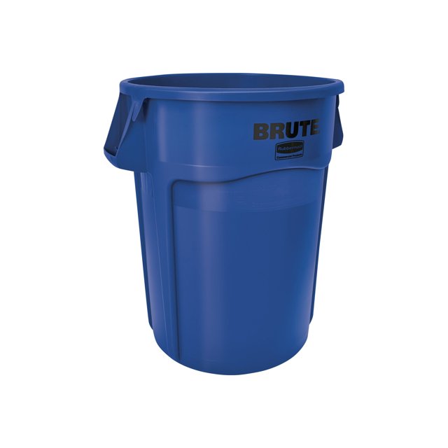 Rubbermaid Brute - Corbeille à Papier - Ronde - 44.1 gal - Poignées - Résine - Bleu