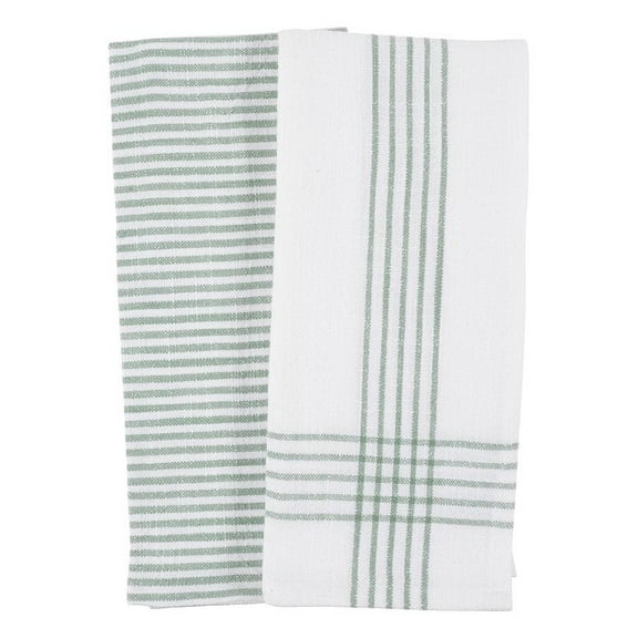 Mineral Green Monaco Washed Dish Towels 18" x 24" Set of 2