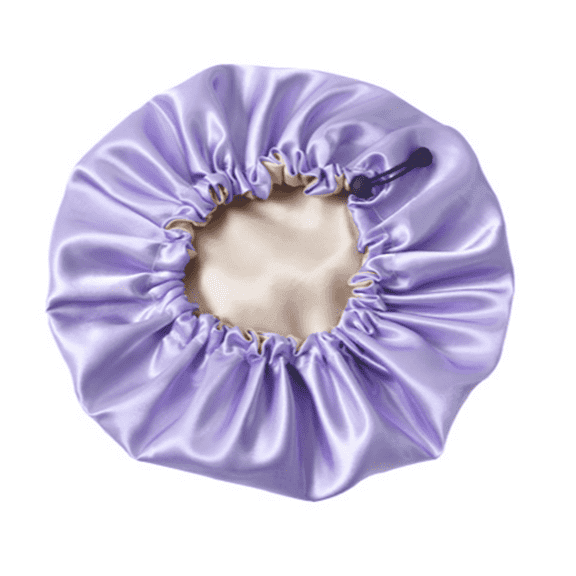 FLORNIX Shower Cap,Large Shower Cap with Double-Layer Protection,Adjustable Shower Cap Reusable Waterproof,Purple