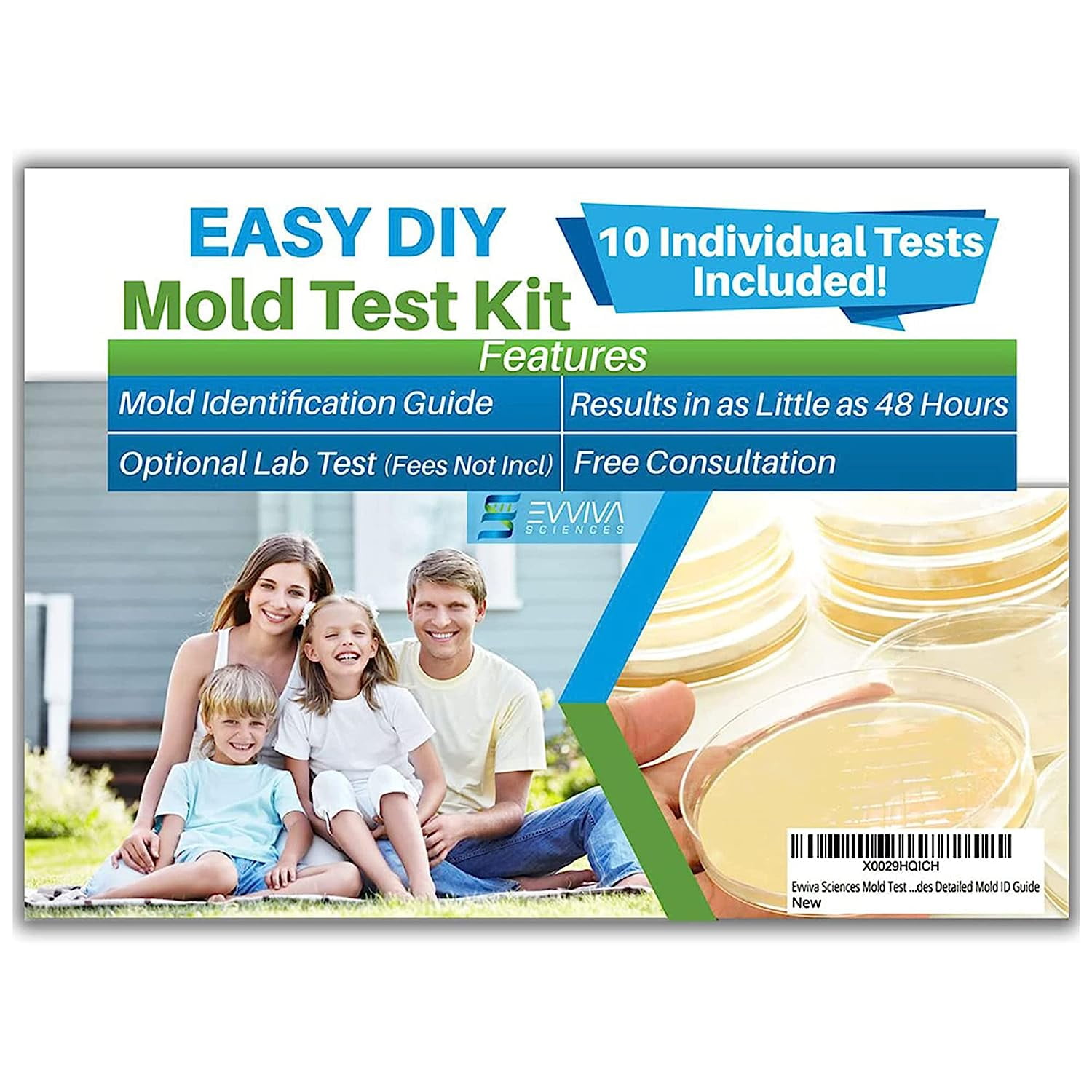 Evviva Sciences Mold Test Kit for Home 10 Simple Detection Tests w