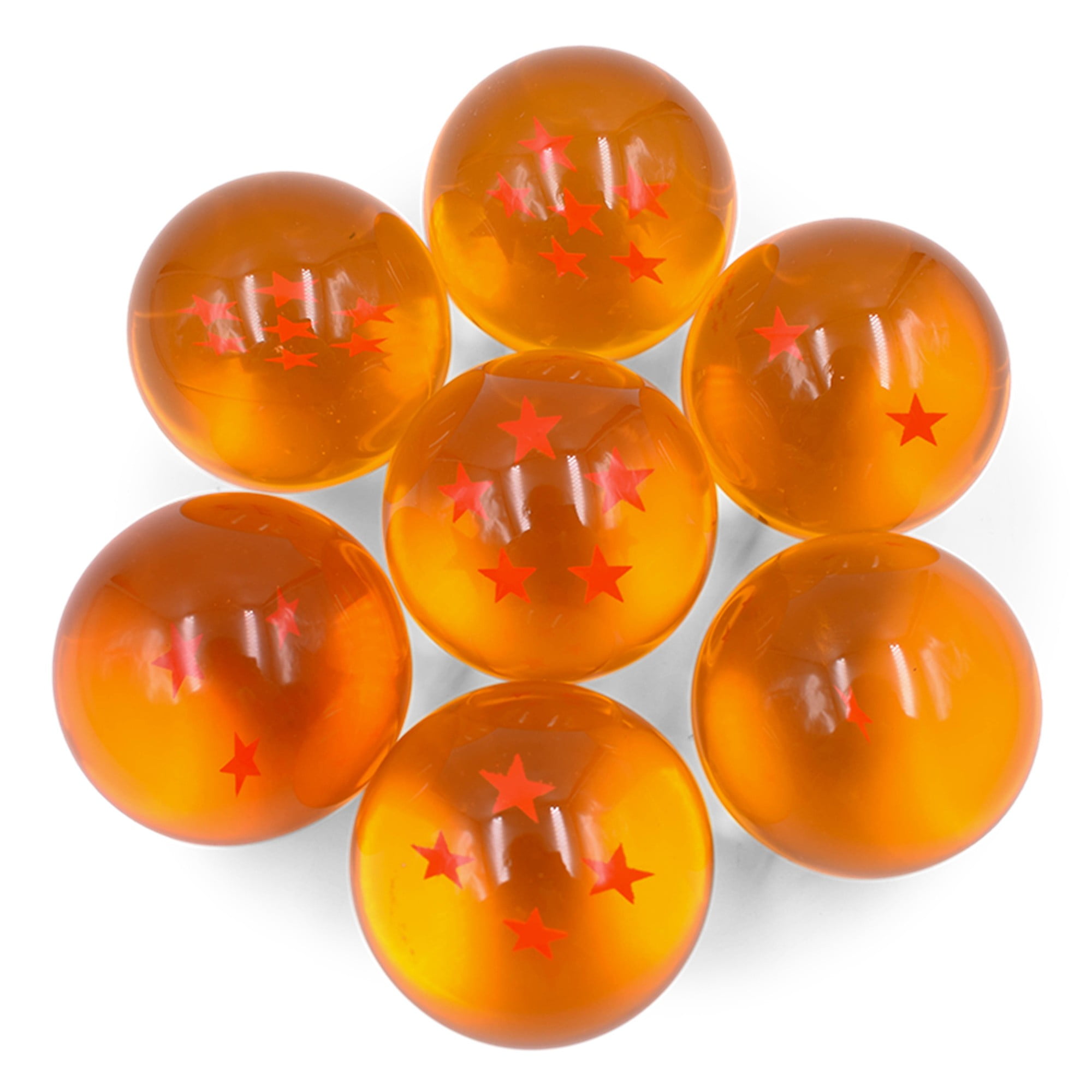 Paiuan 7Pack Dragon Ball Z Toys Stars Orange Transparent Play Balls 1.4' Anime Collectibles Toys