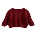 thumbnail image 1 of Toddler Boys Girls Knit Sweater Oversized Sweatshirt Fall Winter Pullover Tops, 1 of 6
