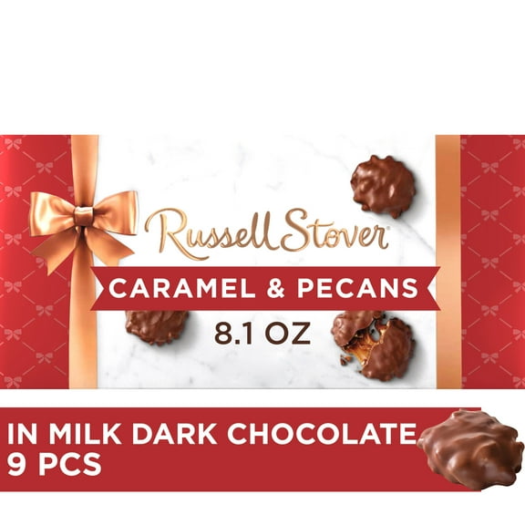RUSSELL STOVER Pecan Delights Milk Chocolate Gift Box, 8.1 oz. (≈ 9 Pieces)