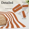 thumbnail image 6 of Orange Stripes Throw Pillow Cover, Pillowcase Protectors with Zipper, Breathable Decorative Lumbar Pillow Case Cover, Simple Orange White Texture Pillow Shams for Couch Sofa 12x20Inch, 6 of 8