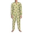thumbnail image 3 of Lsque Kiwi Ice Cream Pattern Long Sleeve Pajama Set for Men - Soft 2-Piece Sleepwear and Loungewear Set with Pockets, Comfy Nightwear-X-Large, 3 of 7