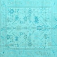 thumbnail image 1 of Ahgly Company Indoor Square Oriental Light Blue Traditional Area Rugs, 7' Square, 1 of 4