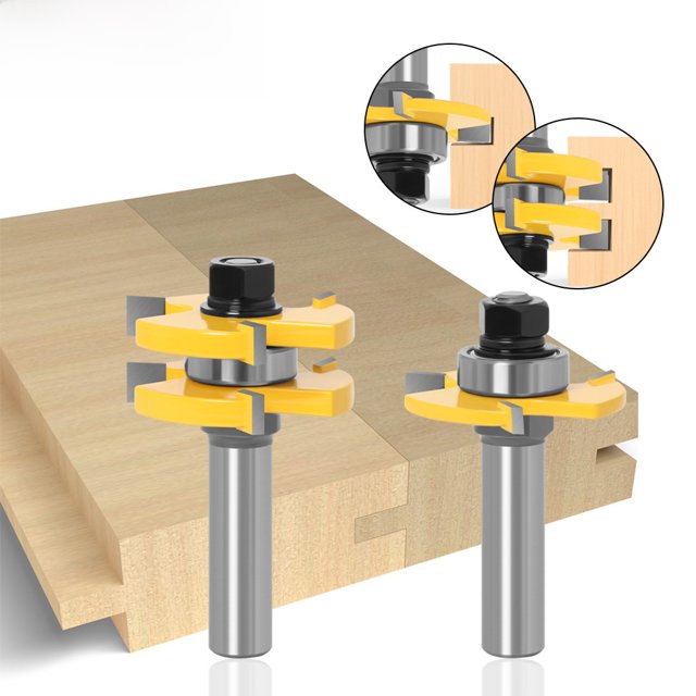 2-Piece Woodworking Router Bit Set with 1/2-Inch Shank – Durable 3-Tooth T-Shape Jointing Knives for Carpentry, Compact Design for Easy Storage & Efficient Control, Ideal for Professionals and