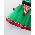 thumbnail image 6 of Jowowha Girls Christmas Elf Elves Santa Claus Costume Sequined Figure Ice Skating Ballet Dance Tutu Green 10, 6 of 7
