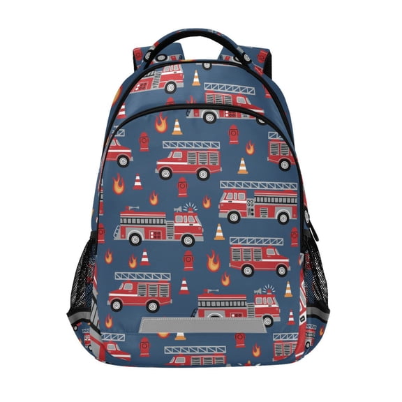 ALAZA Fire Trucks Backpack Elementary School Bag Bookbag Travel Rucksack