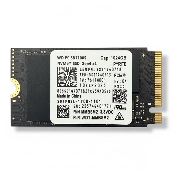 Western Digital PC SN7100S NVMe SSD 1024GB 2242 Gen 4x4 SDFPMSL-1T00-1101