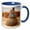 Blue/White, variant on 3drose, Usa, New Mexico, White Sands Monument. Tumbleweed Snowman., 15oz Mug