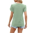 thumbnail image 5 of ZyeKqe Womens Summer Top Petal Short Sleeve Shirts CasualV Neck T Shirts Plain Basic Tops, 5 of 5