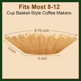 812 Cup Natural Unbleached Biodegradable Coffee Filters (250ct