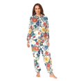thumbnail image 2 of FORMRS Onesies Pajama for Adults Unisex Hoodie Winter Jumpsuit One Piece Sleepwear, Sizes S-2XL, Red Japanese Floral Pattern, 2 of 7
