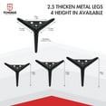thumbnail image 2 of 5 Inch / 12cm Metal Furniture Legs, Set of 4 TCHOSUZ Heavy Duty Modern Diamond Triangle Table Desk Chair Sofa Legs Couch Feet With Screws For DIY Cabinet Cupboard TV Bench Stand 4 Pieces Black, 2 of 6