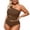 Coffee, variant on Womens Plus Size One Piece Swimsuit Tummy Control Bathing Suits Mesh Design One Shoulder Swimwear Full Coverage