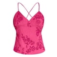 thumbnail image 5 of DHFJKG Women's Glitter Camisoles Top Sequin Embroidery Criss Cross Lace Up Sexy Sleeveless Shirts Party Club Going Out V Neck Stylish Tops, 5 of 5