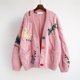 thumbnail image 1 of Suéter bordado de estilo perezoso de moda para mujer, chaqueta de suéter de punto suelta con diseño de letras de otoño e invierno a la moda, 1 of 5