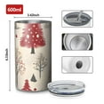 thumbnail image 4 of 20oz Coffee Tumblers Beige Christmas Tree Pattern Stainless Steel Vacuum Insulated Travel Tumbler Coffee Cups Mug with Lid and Straw with Cleaning Brush for Cold & Hot Drinks, 4 of 5