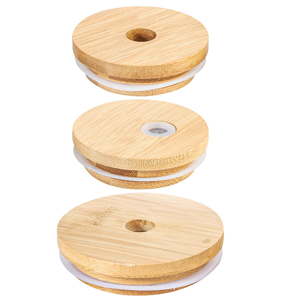 3Pcs Mason Bottle Lids Wooden Lids for Mason Jars Glass Water Bottle