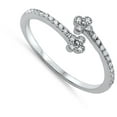 thumbnail image 4 of Open Flower Cross White Cubic Zirconia Ring .925 Sterling Silver Band Jewelry Female Male Size 8, 4 of 4