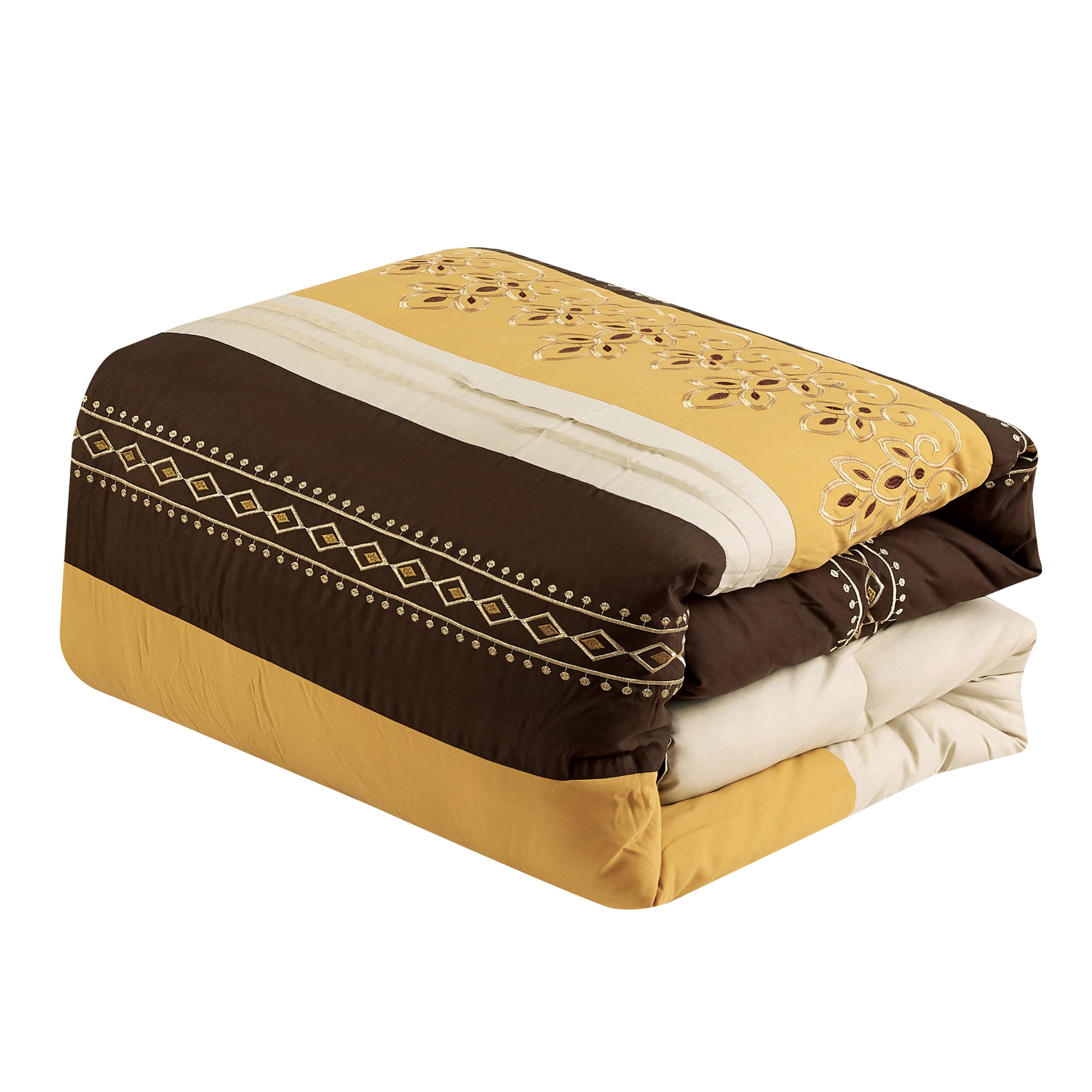 EvJk 7-Piece Luxury Comforter Set, Plush Embroidered Texture, King