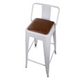 thumbnail image 6 of Leejay White 30 inch High Back Metal Barstools with Vegan Leather Seat, Set of 6, 6 of 6