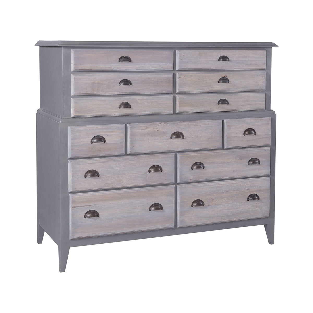 60" Antique Grey Elegant Wooden Farmhouse Drawer Dresser