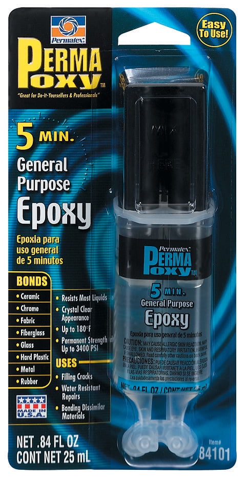 Permatex 84101 Permapoxy 5 Minute General Purpose Epoxy, 0.84 Oz