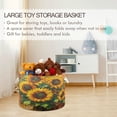 thumbnail image 5 of WOBOGO Sunflower Bouquet Toy Storage Basket 20×14in Canvas Laundry Hamper for Living Room Kids Room Bathroom Organizer, 5 of 6