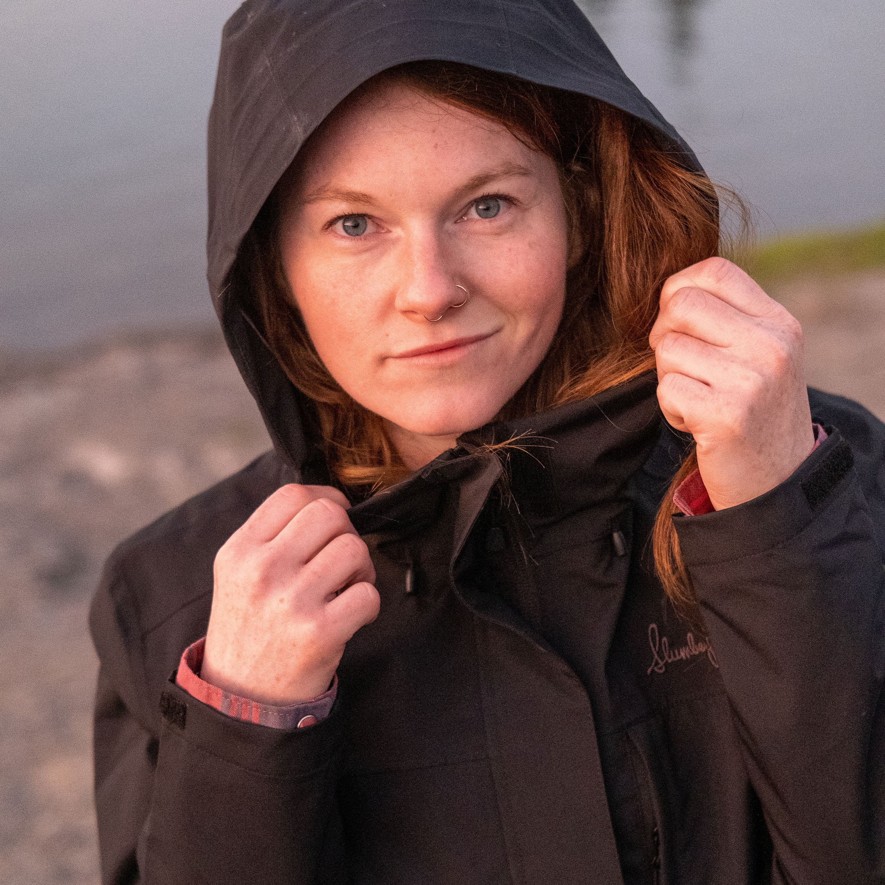 Slumberjack Squall Line Mid-Length Outwear Hooded Waterproof Jacket for Women, Large