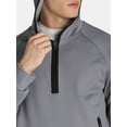 thumbnail image 4 of Athletic Works Men's Grid Tech Fleece Quarter Zip Pullover Hoodie, Sizes S-3XL, 4 of 6