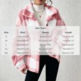 thumbnail image 4 of Fashion Fleece Plaid Jackets for Womens Casual Button Turndown Collar Long Sleeve Oversize Jacket Coat, 4 of 8