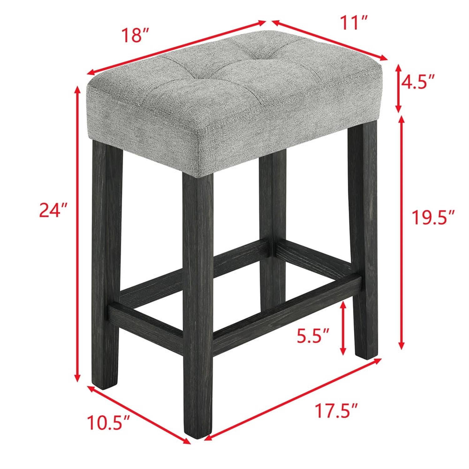 Demi Bonn 4-Piece Dining Table Set with 3 Upholstered Bar Stool and Power Outlets,dustrial Kitchen Bar Table Furniture Sets for Living Room, Apartment, Black