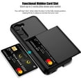 thumbnail image 2 of Samsung S23 Case with Card Holder 5G 6.1 inch Slim Dual Layer Heavy Duty Protective Galaxy S23 Case Hidden Card Slot Wallet Case for Samsung S23(Black), 2 of 14