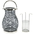 thumbnail image 4 of Northlight Woven Iron Pillar Candle Lantern with Glass Hurricane - 13.5" - Gray, 4 of 8