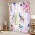 thumbnail image 3 of Homewish Purple Initial A Letter Blackout Curtains Set of 2 (52x84 Each), Watercolor Rose Floral Window Curtains, Kawaii Dreamy Butterfly Curtains and Drapes, Curtains and Drapes Decor, 3 of 6
