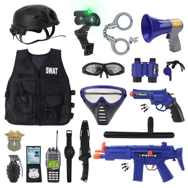 Disfraz de oficial de policía para niños con accesorios y bolsa