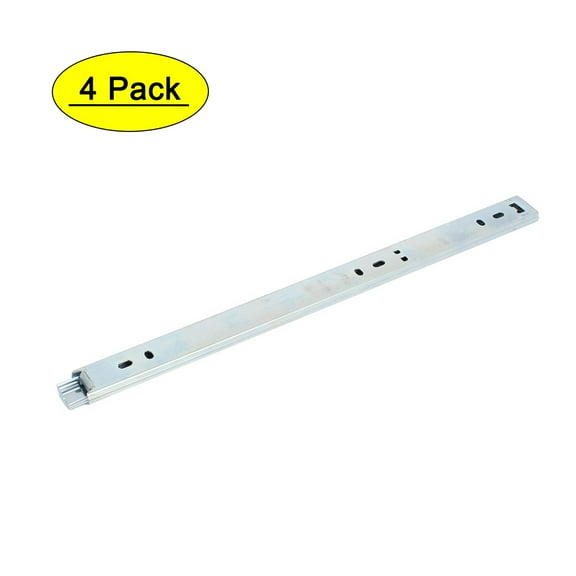 Uxcell Furniture Drawer 2-Section Telescopic Ball Bearing Slides Track 14" Length 4Pcs Metal